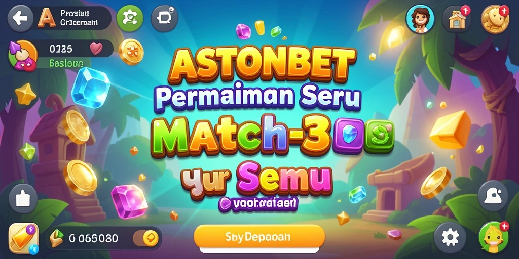 Tampilan gameplay seru dalam ASTONBET dengan tantangan Match-3.