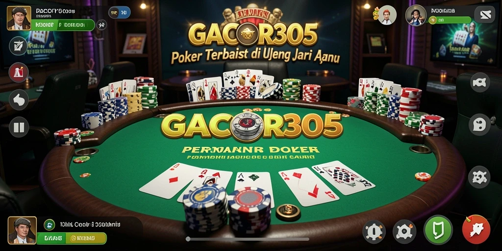 Tampilan gameplay Poker yang seru dan mendebarkan.
