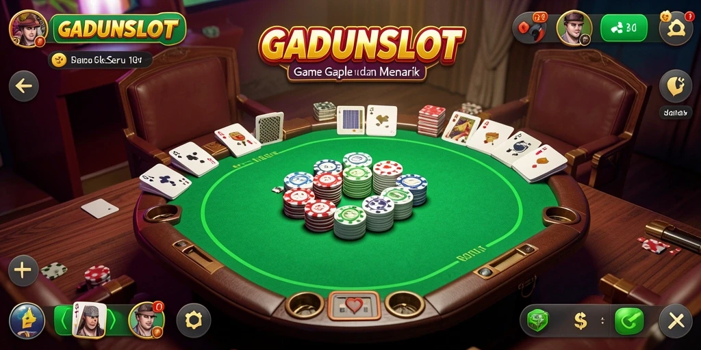 Screenshot GADUNSLOT menampilkan gameplay Gaple yang seru dan interaktif.