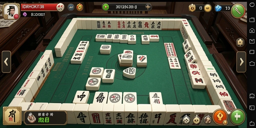 Tampilan gameplay seru dalam IDRHOKI138 yang penuh tantangan Mahjong.