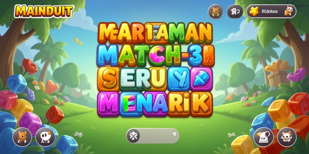 Screenshot utama MAINDUIT menampilkan gameplay Match-3 yang seru.