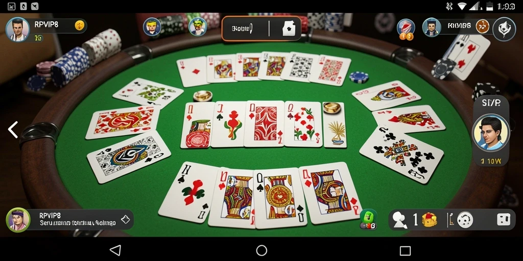 Tampilan gameplay menarik dari RPVIP8, permainan Gaple yang seru.