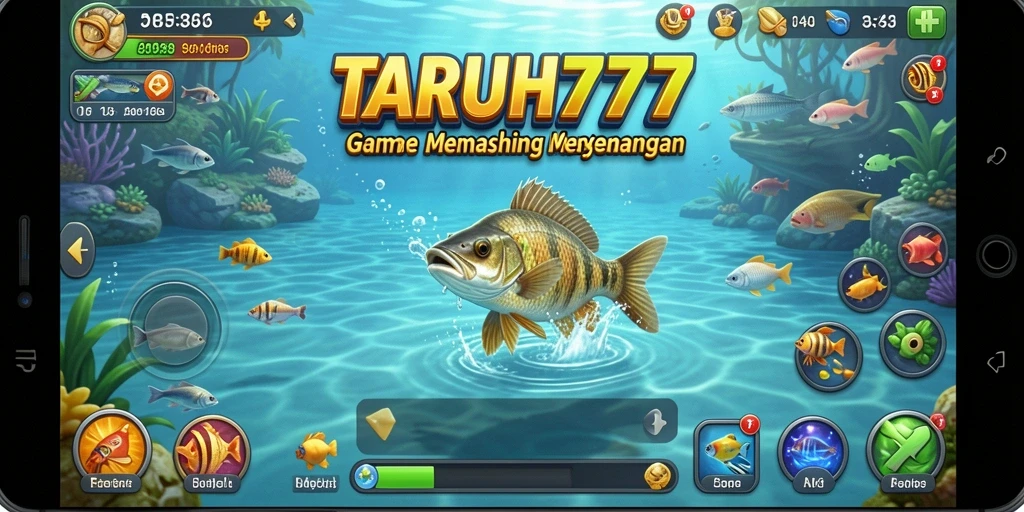 Screenshot menunjukkan aksi memancing seru di TARUH777.