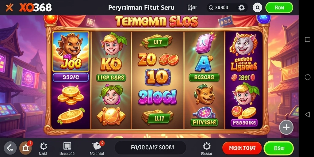 Tampilan game Slot XO368 dengan simbol dan fitur menarik.